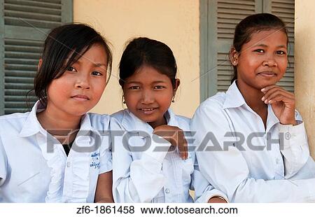 School children in elementary school grades 3 thru 8 near Siem Reap In Cambodia Asia View Large Photo Image Stock Photo - School children in elementary school grades 3 thru 8 near Siem Reap In Cambodia Asia. Fotosearch