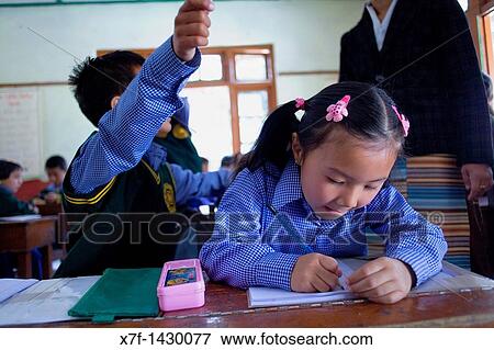 Schoolroom, in Tibetan Children's Village, in McLeod Ganj, Dharamsala, Himachal Pradesh state, India, Asia View Large Photo Image Stock Photo - Schoolroom, in Tibetan Children's Village, in McLeod Ganj, Dharamsala, Himachal Pradesh state, India, Asia. Fotosearch