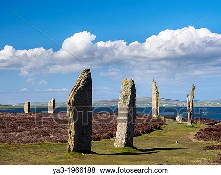 Scotland, Orkney Islands, The Ring of Brodgar. The Ring of Brodgar, a Neolithic stone circle and henge monument on the mainland of Orkney, Scotland, forming part of the Heart of Neolithic Orkney World Heritage Site. View Large Photo Image Stock Photo - Scotland, Orkney Islands, The Ring of Brodgar. The Ring of Brodgar, a Neolithic stone circle and henge monument on the mainland of Orkney, Scotland, forming part of the Heart of Neolithic Orkney World Heritage Site.. Fotosearch