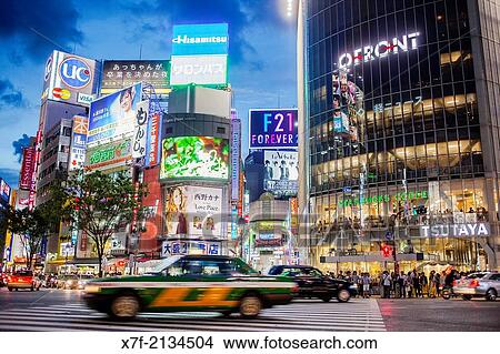 Scramble Kousaten crossing in Shibuya. Tokyo city, Japan, Asia. View Large Photo Image Picture - Scramble Kousaten crossing in Shibuya. Tokyo city, Japan, Asia.. Fotosearch