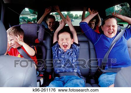 Screaming kids in car View Large Photo Image Stock Photograph - Screaming kids in car. Fotosearch