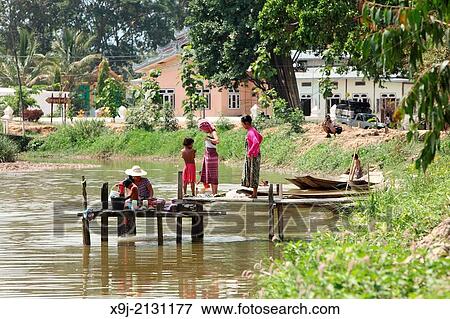 Screen of Scene Women Doing Laundry at Inle lake, Shan state, Myanmar, Burma View Large Photo Image Stock Photo - Screen of Scene Women Doing Laundry at Inle lake, Shan state, Myanmar, Burma. Fotosearch
