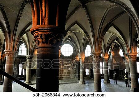 Picture - Scriptorium of Mont Saint-Michel Abbey, Manche department, Low Normandy region, France, Europe.. Fotosearch