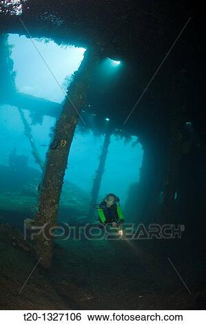 Scuba Diver at Liberty Wreck, Tulamben, Bali, Indonesia View Large Photo Image Stock Photograph - Scuba Diver at Liberty Wreck, Tulamben, Bali, Indonesia. Fotosearch
