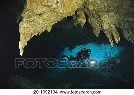 Scuba Diver in Car Wash Cenote Aktun Ha, Tulum, Yucatan Peninsula, Mexico View Large Photo Image Picture - Scuba Diver in Car Wash Cenote Aktun Ha, Tulum, Yucatan Peninsula, Mexico. Fotosearch