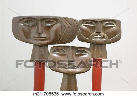 Stock Photograph - Sculpture by Oswaldo Guayasamin at Guayasamin La Capilla del Hombre museum. Quito City. Ecuador. South America. 2007. Fotosearch