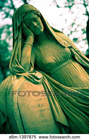 sculpture in Pere Lachaise Cemetery Paris, France, Europe View Large Photo Image Stock Photography - sculpture in Pere Lachaise Cemetery Paris, France, Europe. Fotosearch