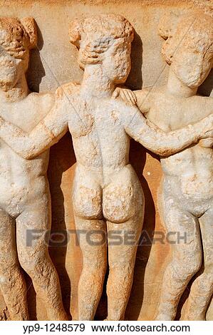 Sculpture of the Three Graces at the Roman theatre at Sabratha, Libya View Large Photo Image Stock Photo - Sculpture of the Three Graces at the Roman theatre at Sabratha, Libya. Fotosearch