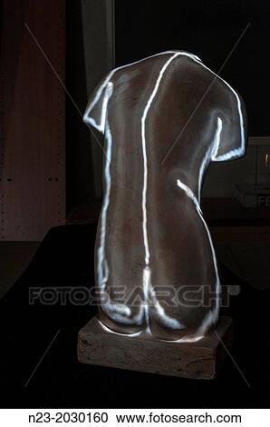 Stock Image - Sculpture painted with light.. Fotosearch