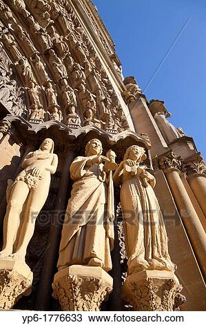 Stock Image - sculptures at the Church of Our Lady, World Heritage Site, Trier, Rhineland-Palatinate, Germany. Fotosearch