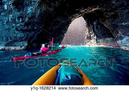 Sea Arch, Kayaking, Napali Coast, Kauai, Hawaii View Large Photo Image Picture - Sea Arch, Kayaking, Napali Coast, Kauai, Hawaii. Fotosearch