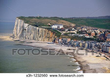 sea front and beach of Mers-Les-Bains seen from Le Treport, Somme department, Picardie region, France, Europe View Large Photo Image Stock Image - sea front and beach of Mers-Les-Bains seen from Le Treport, Somme department, Picardie region, France, Europe. Fotosearch