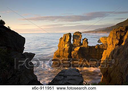 Sea Stack, Punakaiki, West Coast, South Island, New Zealand View Large Photo Image Stock Image - Sea Stack, Punakaiki, West Coast, South Island, New Zealand. Fotosearch
