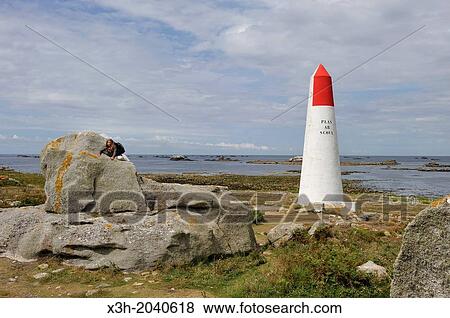 seamark on Ile de Sein, off the coast of Pointe du Raz, Finistere department, Brittany region, west of France, western Europe. View Large Photo Image Stock Photo - seamark on Ile de Sein, off the coast of Pointe du Raz, Finistere department, Brittany region, west of France, western Europe.. Fotosearch