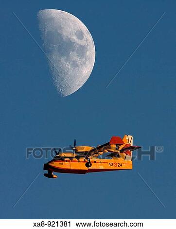 Seaplane and moon View Large Photo Image Stock Image - Seaplane and moon. Fotosearch