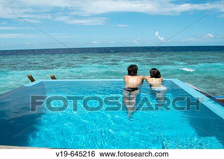Seascape in water villa swimming pool. Maldives Island, Indian Ocean. View Large Photo Image Stock Photograph - Seascape in water villa swimming pool. Maldives Island, Indian Ocean.. Fotosearch