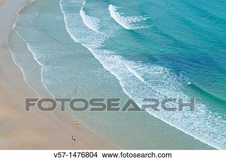 Seashore in Torimbia beach, view from above. Niembro, Asturias province, Spain. View Large Photo Image Picture - Seashore in Torimbia beach, view from above. Niembro, Asturias province, Spain.. Fotosearch