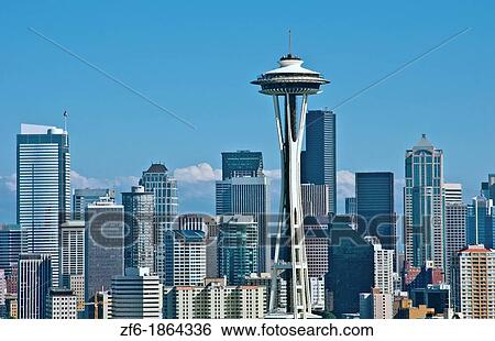 Seattle, Washington skyline from Queen Anne's Hill with Mt Rainier visable in background View Large Photo Image Stock Photograph - Seattle, Washington skyline from Queen Anne's Hill with Mt Rainier visable in background. Fotosearch