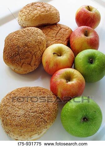 Seed bread and apples View Large Photo Image Stock Photography - Seed bread and apples. Fotosearch