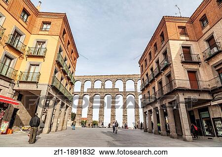 Stock Image - segovia, castilla-leon, spain, aqueduct. Fotosearch