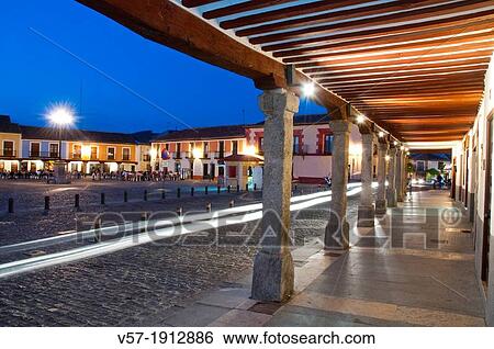 Segovia Square, night view. Navalcarnero, Madrid province, Spain. View Large Photo Image Stock Photograph - Segovia Square, night view. Navalcarnero, Madrid province, Spain.. Fotosearch