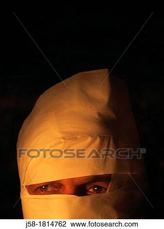 Stock Image - Self-portrait with toilet paper. Fotosearch