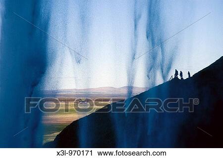 Seljalandsfoss waterfall Iceland View Large Photo Image Stock Image - Seljalandsfoss waterfall Iceland. Fotosearch