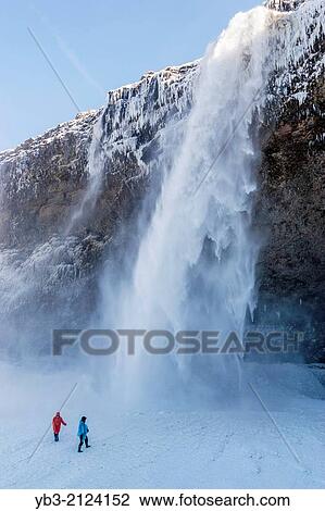 Seljalandsfoss Waterfall, Iceland. View Large Photo Image Stock Image - Seljalandsfoss Waterfall, Iceland.. Fotosearch