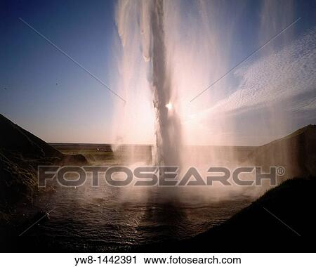 Seljalandsfoss Waterfalls, Iceland Walking path behind falls View Large Photo Image Stock Image - Seljalandsfoss Waterfalls, Iceland Walking path behind falls. Fotosearch