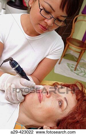 Semi-permanent make-up. View Large Photo Image Stock Image - Semi-permanent make-up.. Fotosearch