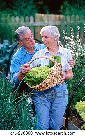 Senior couple in garden View Large Photo Image Stock Image - Senior couple in garden. Fotosearch