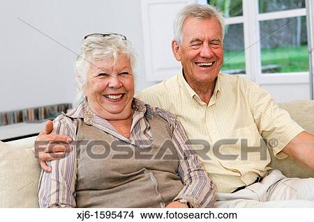 Picture - Senior couple laughing. Fotosearch