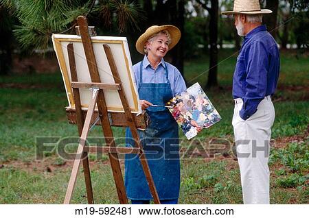 Senior couple painting View Large Photo Image Stock Image - Senior couple painting. Fotosearch