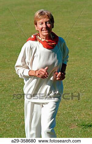 Senior female jogging. View Large Photo Image Stock Image - Senior female jogging.. Fotosearch