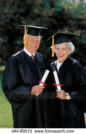 Stock Photography - Senior graduate couple. Fotosearch