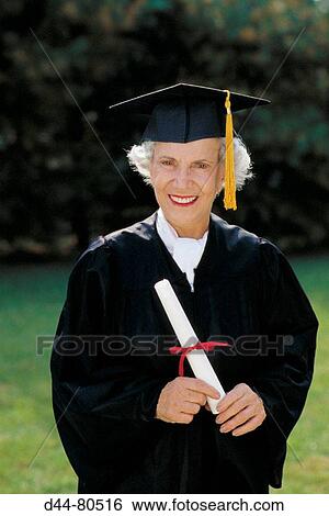 Stock Photograph - Senior graduate woman. Fotosearch