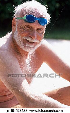 senior man in swiming googles View Large Photo Image Stock Image - senior man in swiming googles. Fotosearch