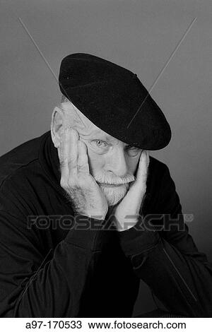 Senior man wearing a baret View Large Photo Image Stock Image - Senior man wearing a baret. Fotosearch