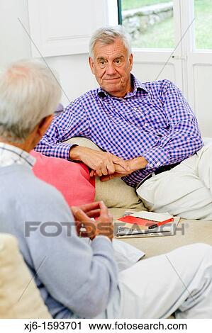 Senior men, chatting View Large Photo Image Stock Image - Senior men, chatting. Fotosearch