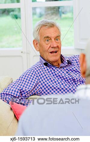 Senior men, chatting View Large Photo Image Stock Image - Senior men, chatting. Fotosearch