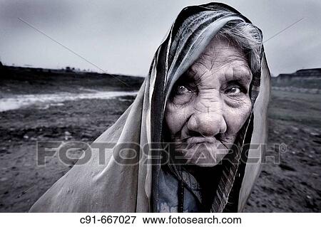 Stock Photo - Senior woman, Allahabad. Uttar Pradesh, India. Fotosearch