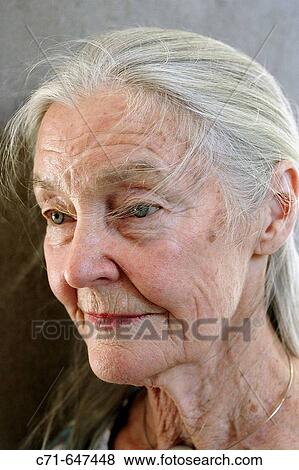 Senior woman in profile View Large Photo Image Stock Photo - Senior woman in profile. Fotosearch