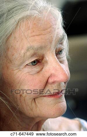 Senior woman in profile View Large Photo Image Stock Photo - Senior woman in profile. Fotosearch