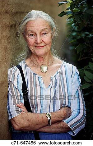 Stock Photograph - Senior woman looking in the camera. Fotosearch