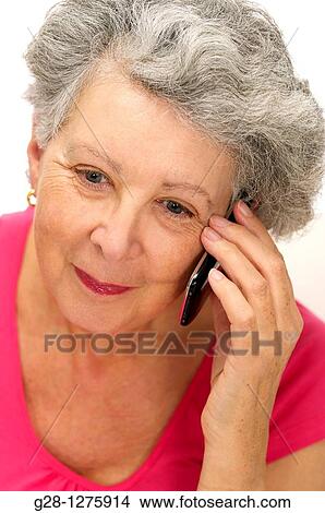 senior woman on the phone smiling View Large Photo Image Picture - senior woman on the phone smiling. Fotosearch
