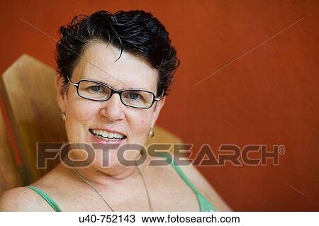 Stock Image - Senior woman Smiling. Fotosearch