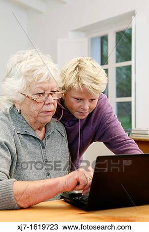 Senior woman with grandson View Large Photo Image Stock Image - Senior woman with grandson. Fotosearch