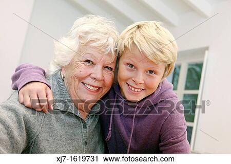 Senior woman with grandson View Large Photo Image Stock Image - Senior woman with grandson. Fotosearch