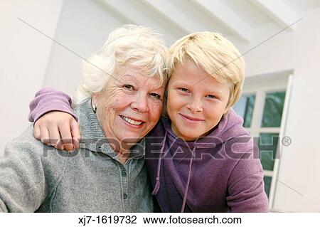 Senior woman with grandson View Large Photo Image Stock Image - Senior woman with grandson. Fotosearch