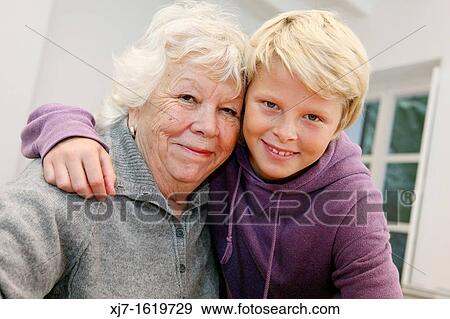 Senior woman with grandson View Large Photo Image Stock Photo - Senior woman with grandson. Fotosearch